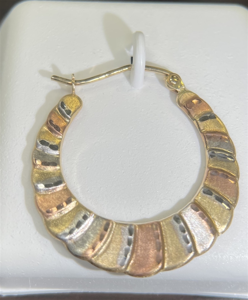 TriColor SuperLight Stamped Earring